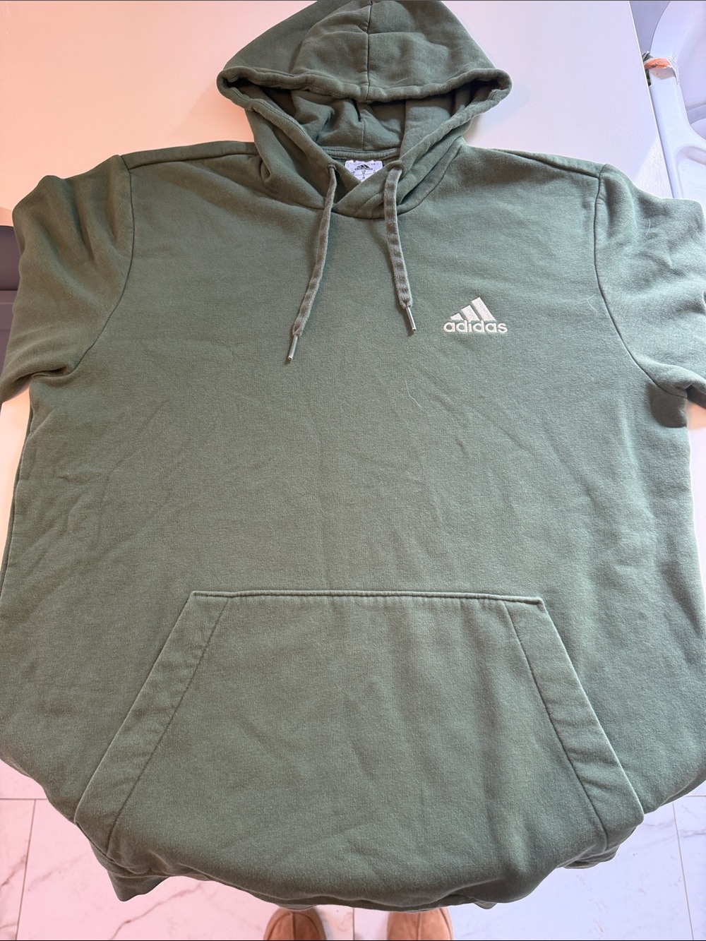 adidas Green Pullover Hoodie with White Logo
